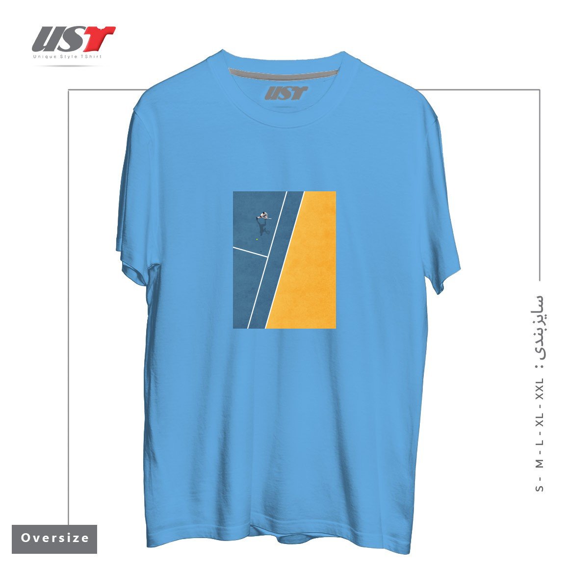 تیشرت اورسایز طرح TENNIS PLAYER