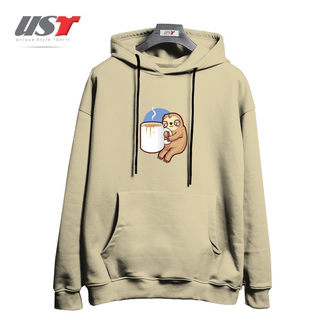 طرح AHHH MORNINGS هودی اورسایزرنگ نخودی