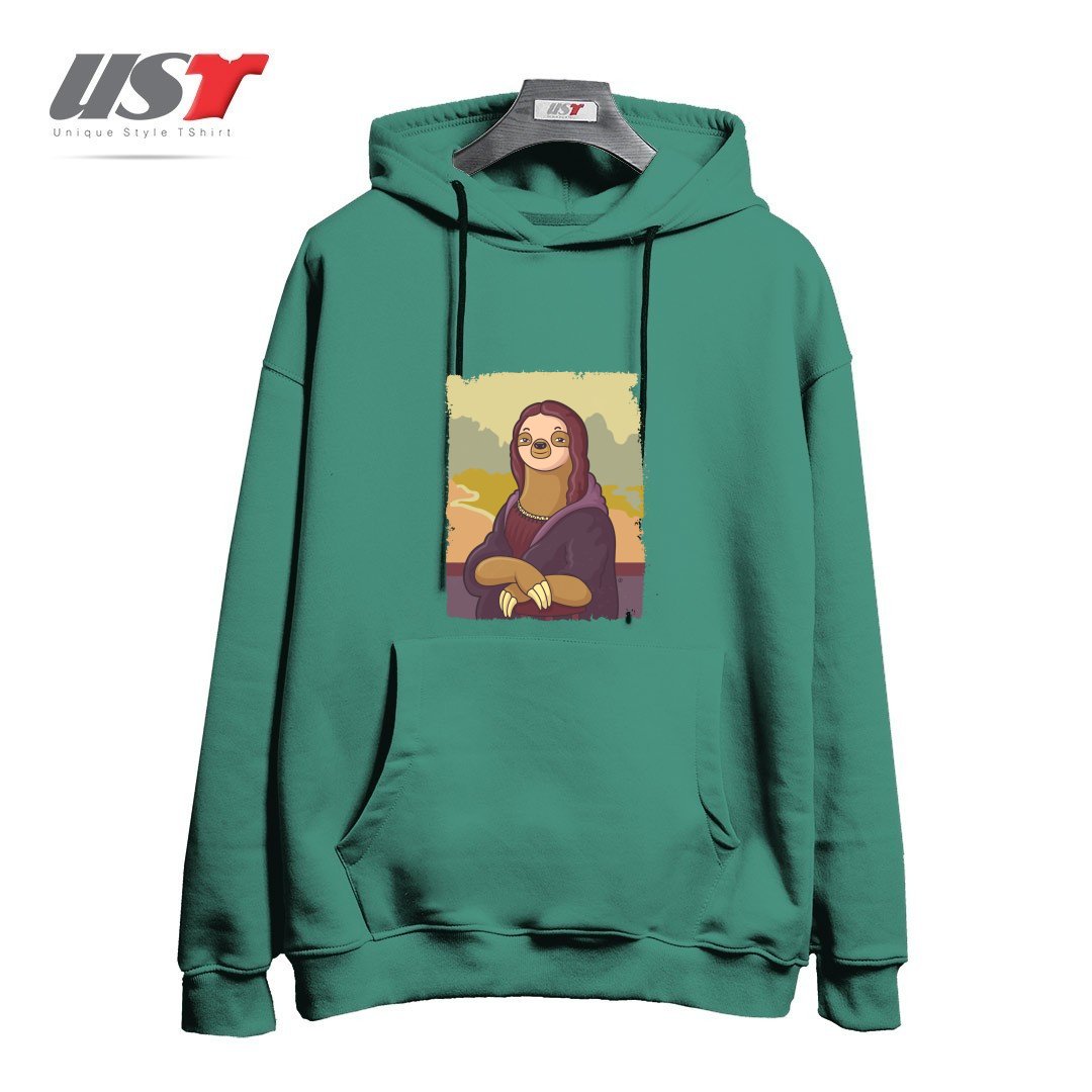 طرح LAZY LISA هودی اورسایزرنگ سبز سدری