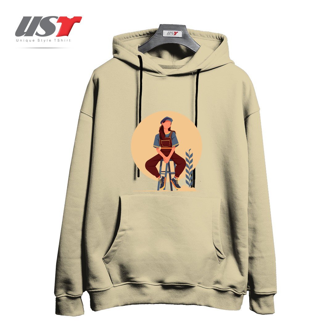 طرح Life Style23 هودی اورسایزرنگ نخودی