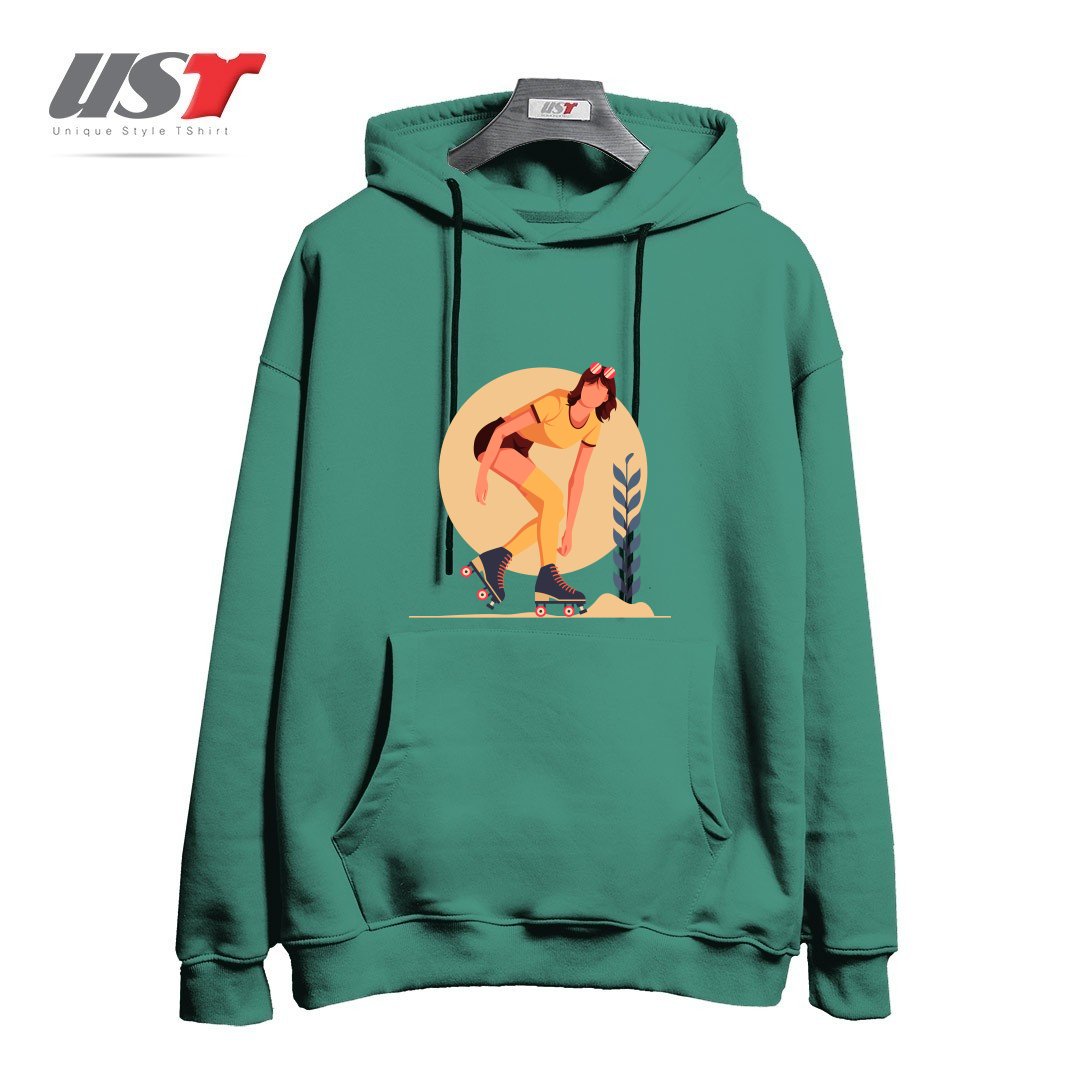 طرح Life Style24 هودی اورسایزرنگ سبز سدری