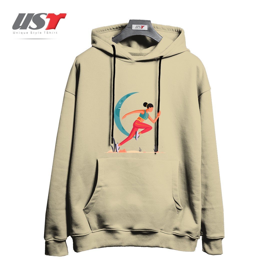 طرح Life Style27 هودی اورسایزرنگ نخودی