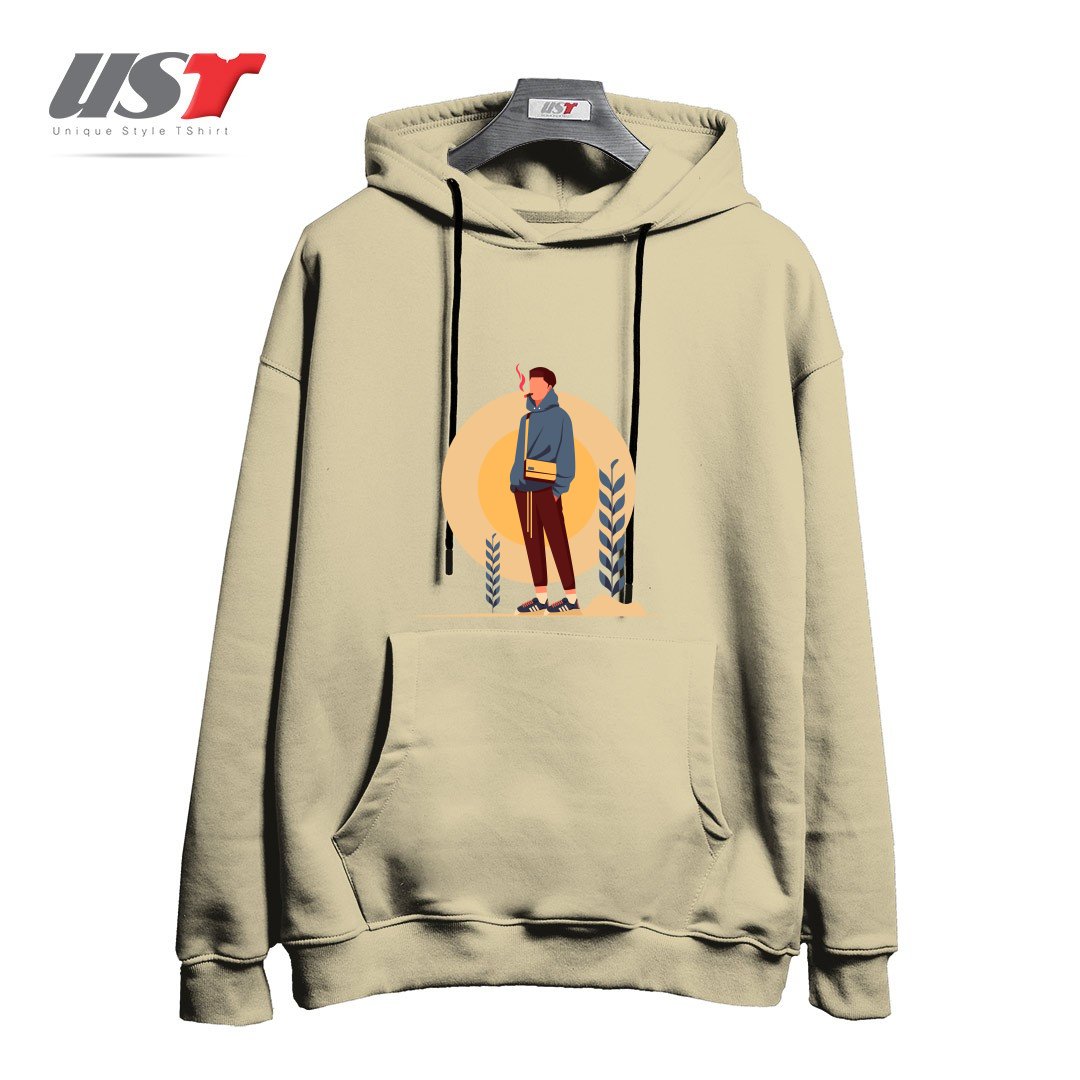 طرح Life Style36 هودی اورسایزرنگ نخودی