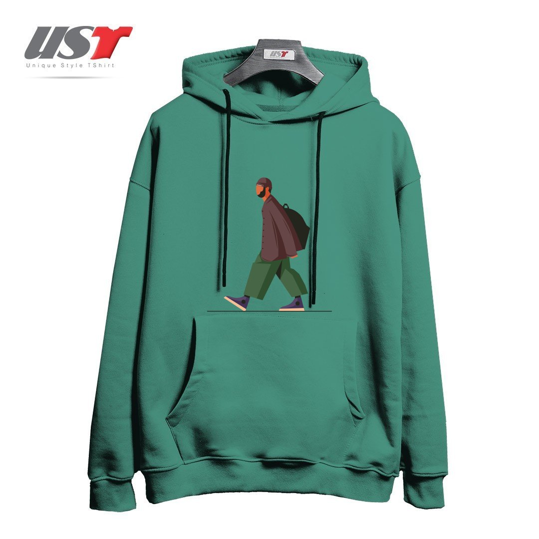 طرح Life Style37 هودی اورسایزرنگ سبز سدری