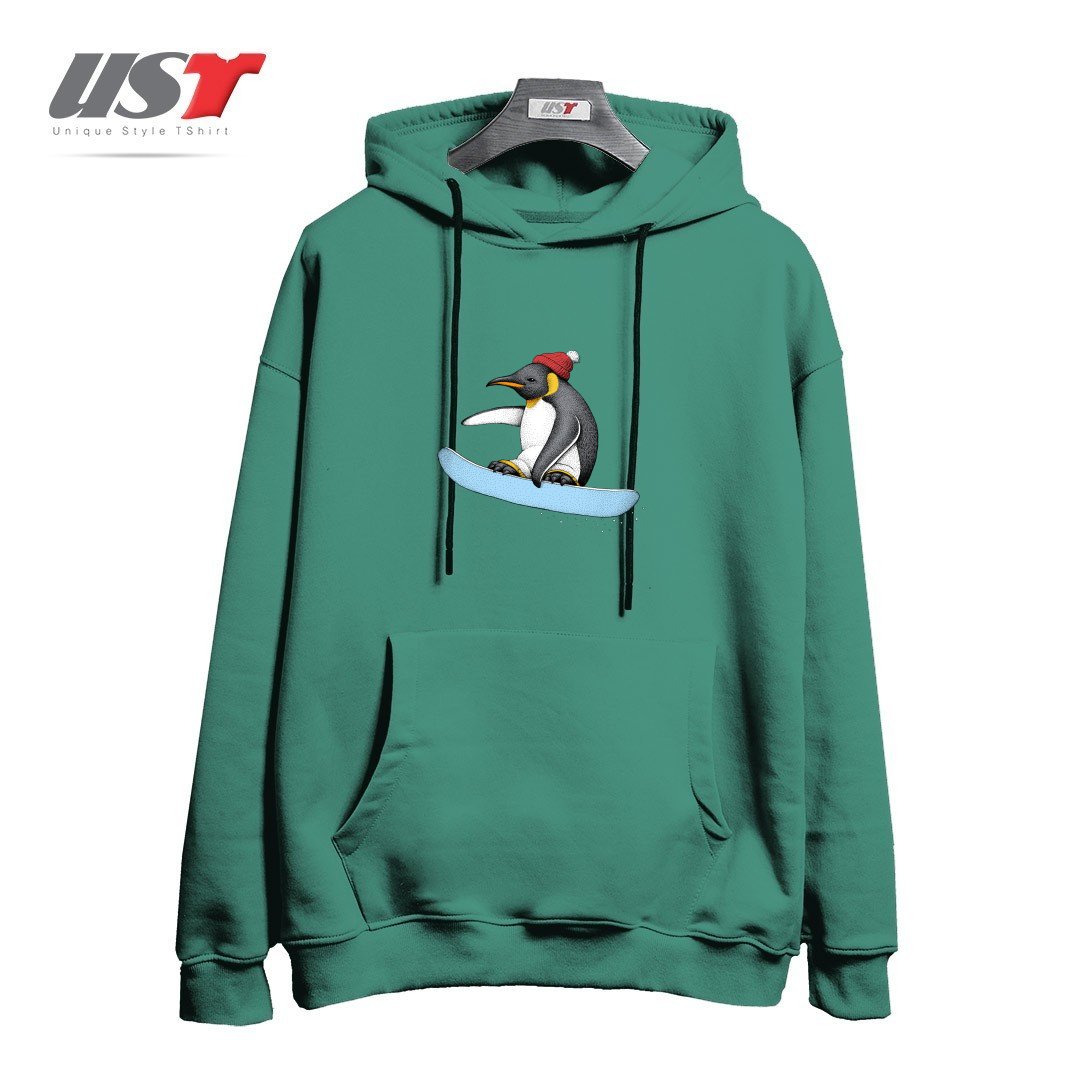 هودی اورسایز طرح FLYING PENGUIN (COLOR VERSION)