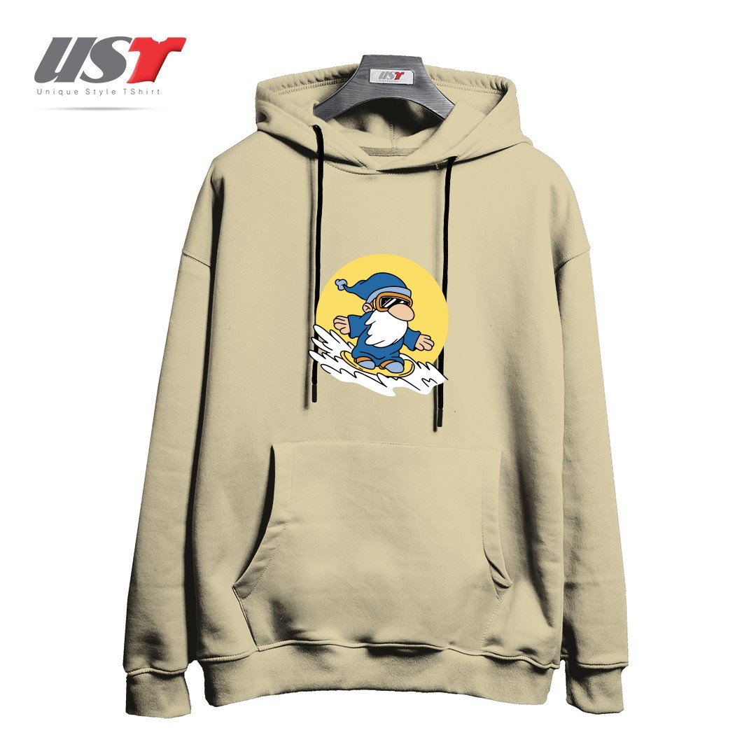 هودی اورسایز طرح GNOME ON SNOWBOARD