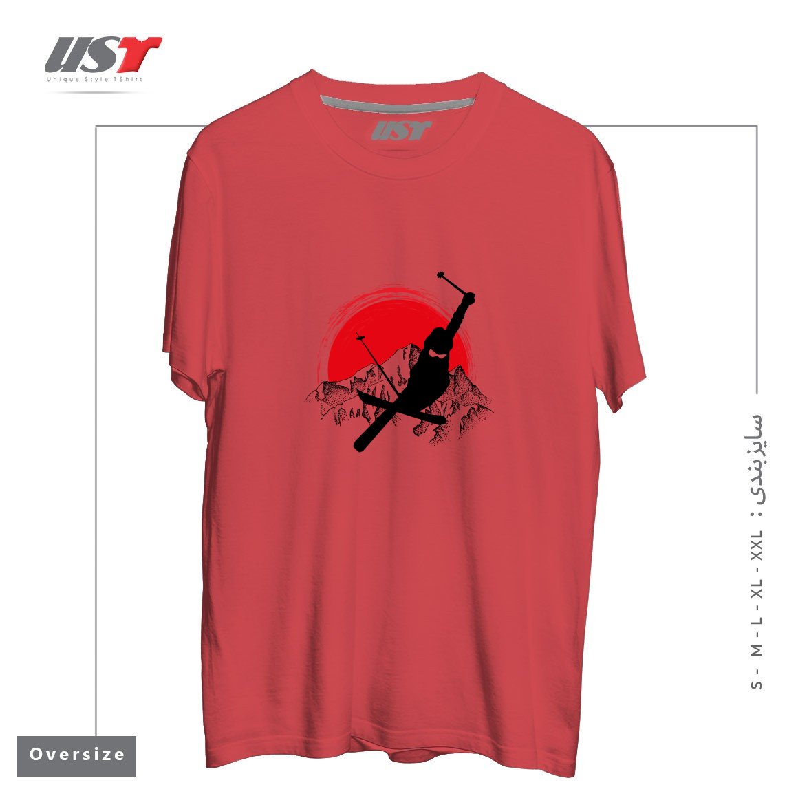 تیشرت اورسایز طرح MY SKI AND SNOW ART7