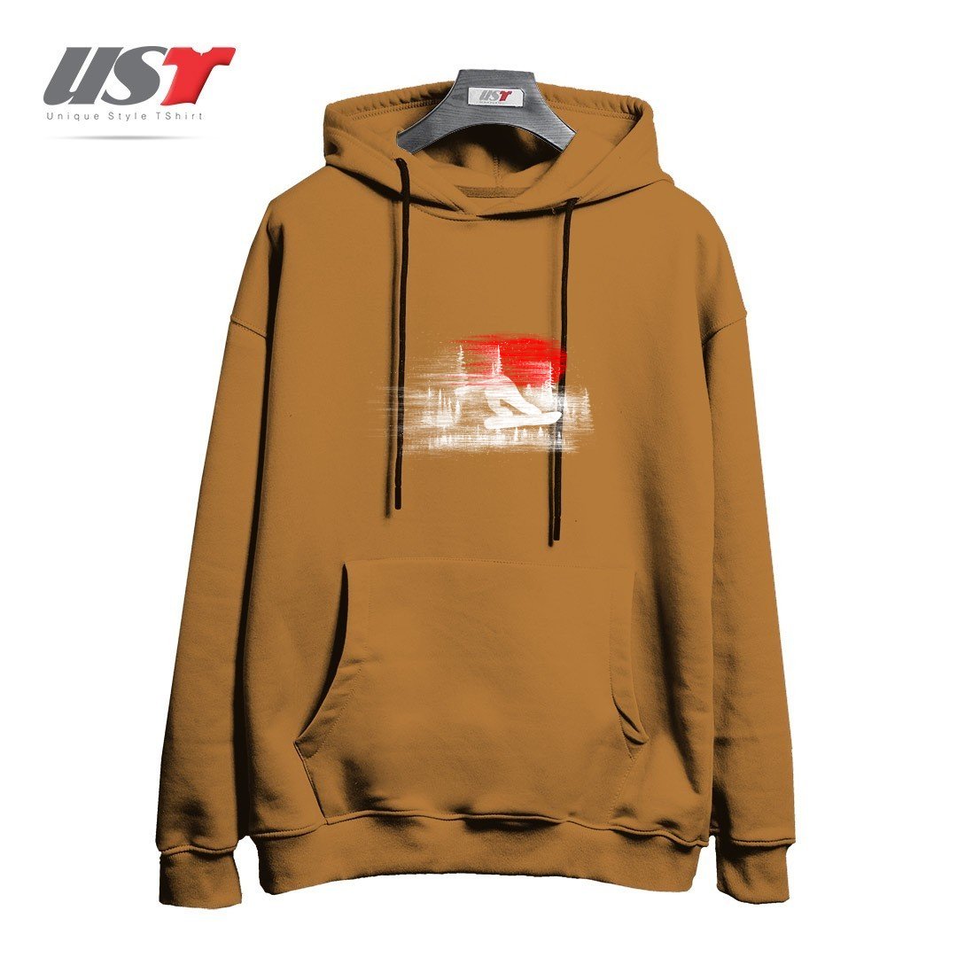 طرح MY SNOWBOARD ART هودی اورسایزرنگ نسکافه ای