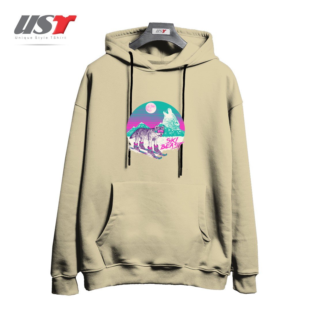 طرح SKI BEAST هودی اورسایزرنگ نخودی