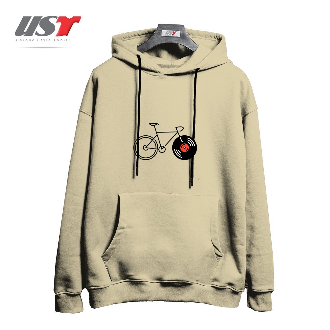 هودی اورسایز طرح BICYCLE VINYL RECORD