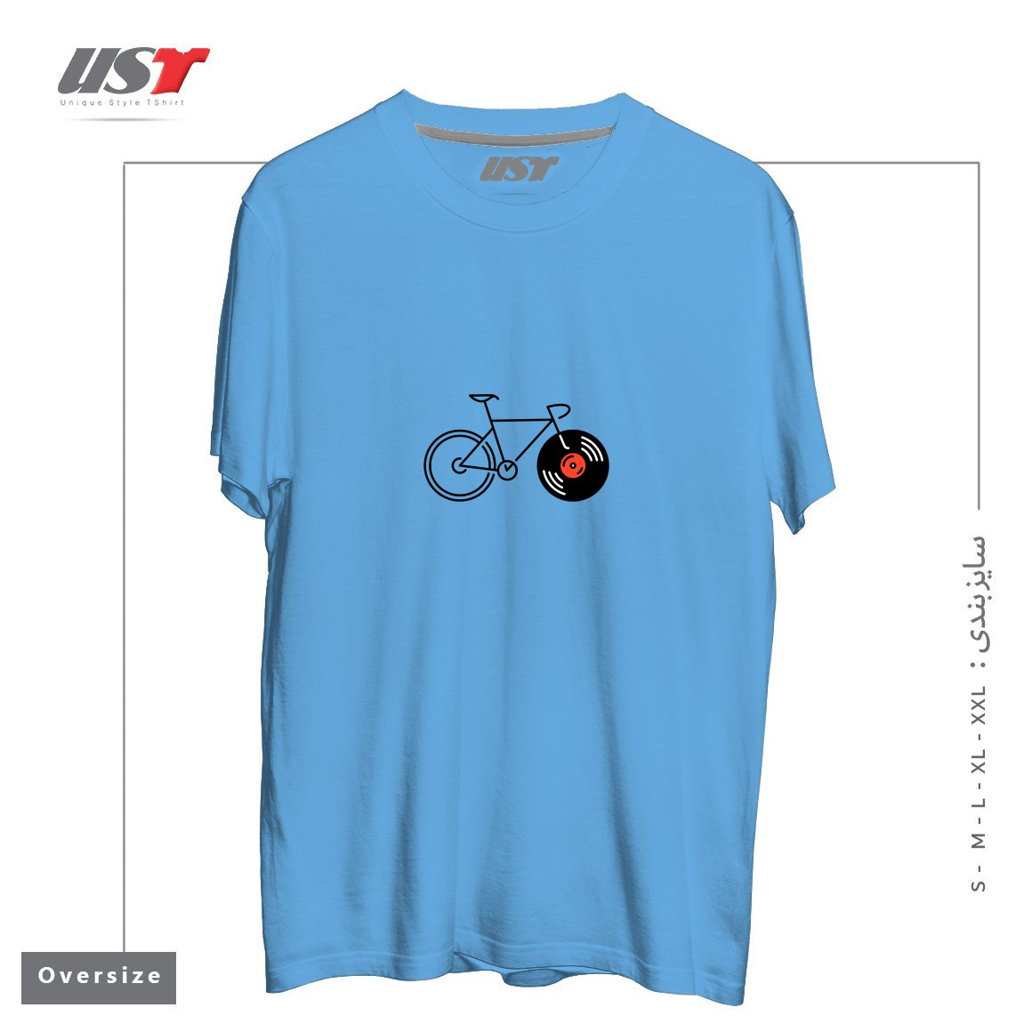 تیشرت اورسایز طرح BICYCLE VINYL RECORD
