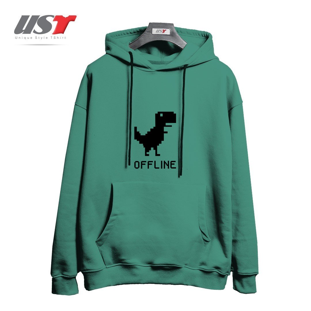 طرح DINOSAUR هودی اورسایزرنگ سبز سدری