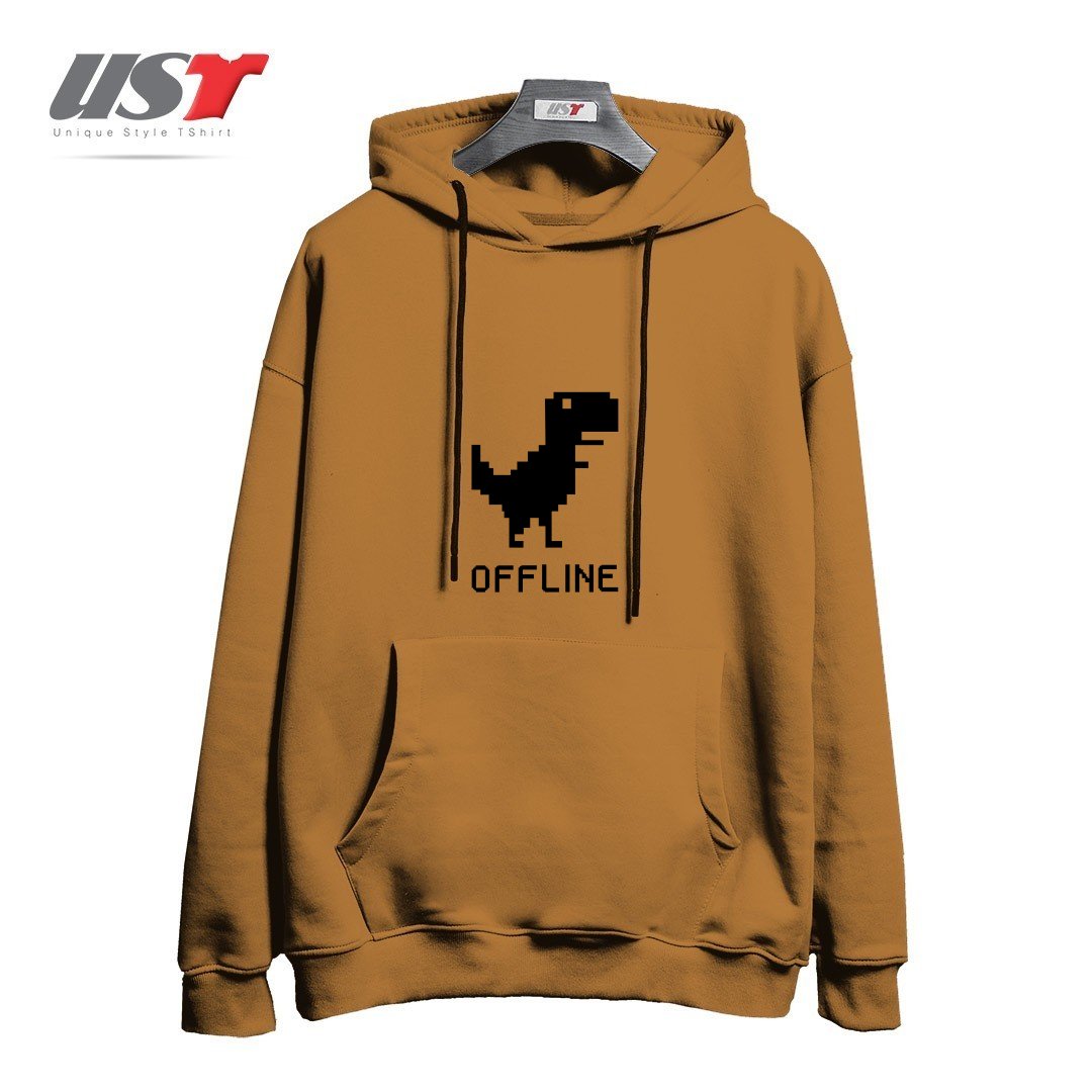 طرح DINOSAUR هودی اورسایزرنگ نسکافه ای