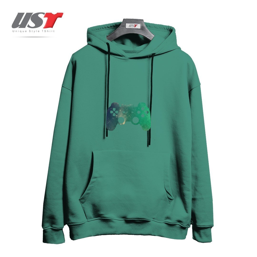 طرح GAMER TEE هودی اورسایزرنگ سبز سدری