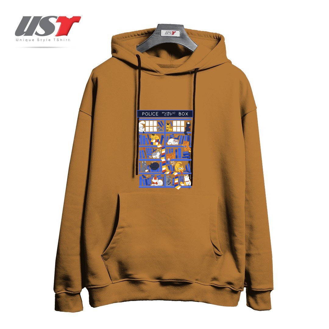 طرح LIBRARY BOX WHO هودی اورسایزرنگ نسکافه ای