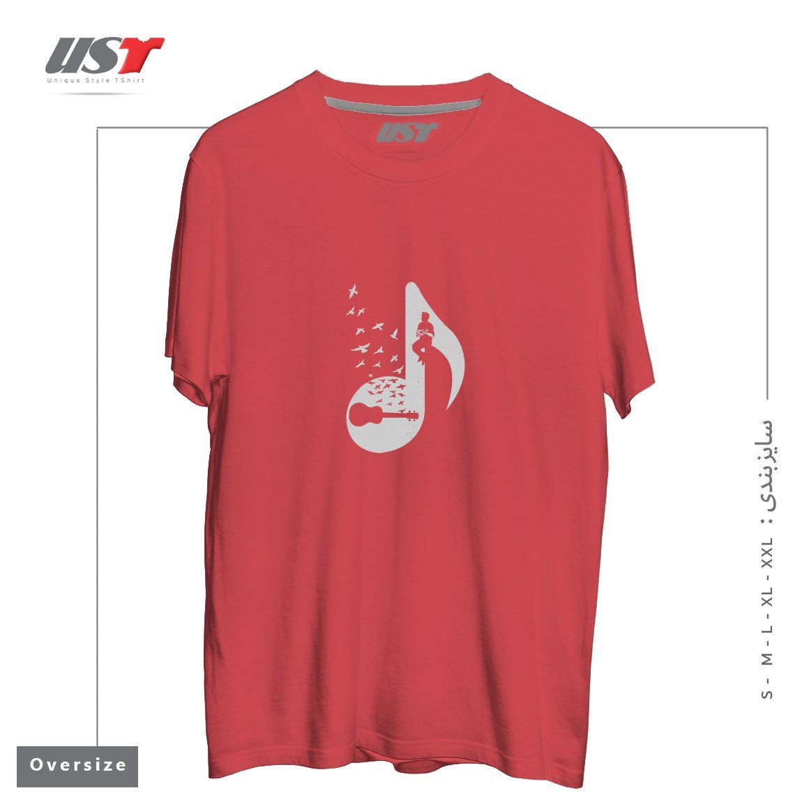 طرح MUSICAL NOTE - UKULELE تیشرت اورسایزرنگ ماتیکی