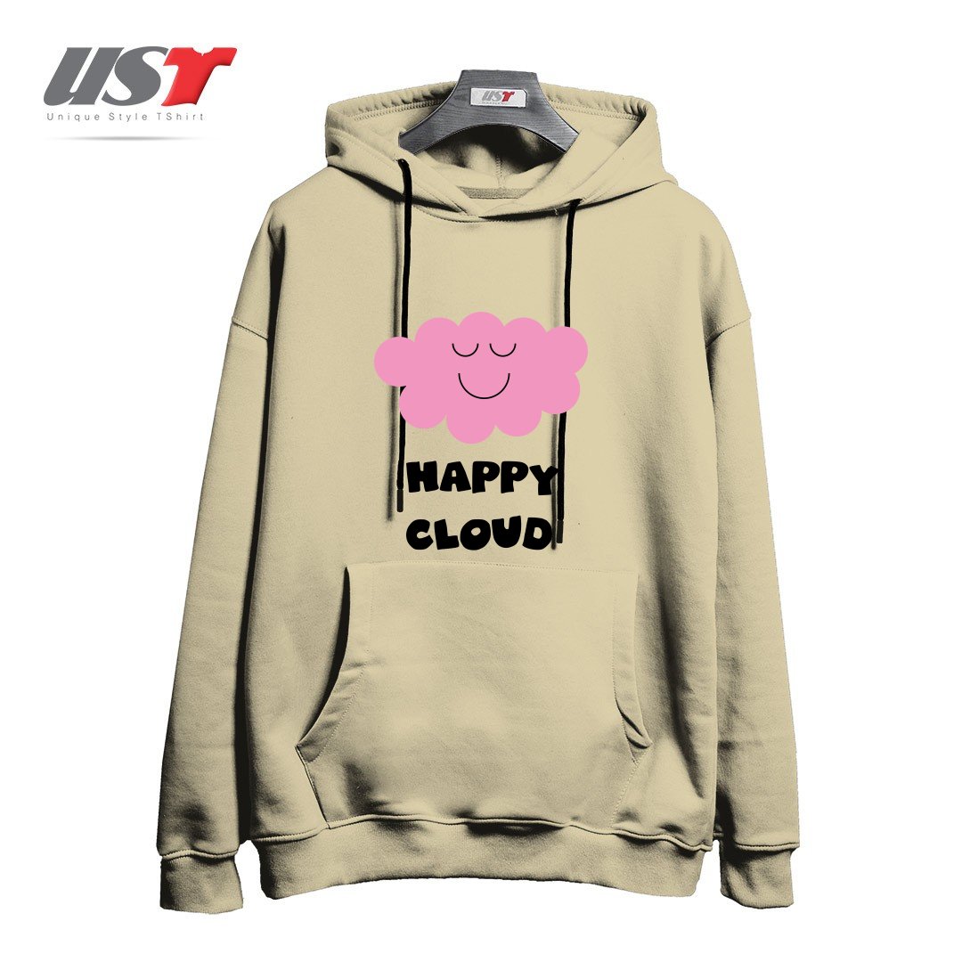 هودی اورسایز طرح HAPPY CLOUD (PINK)