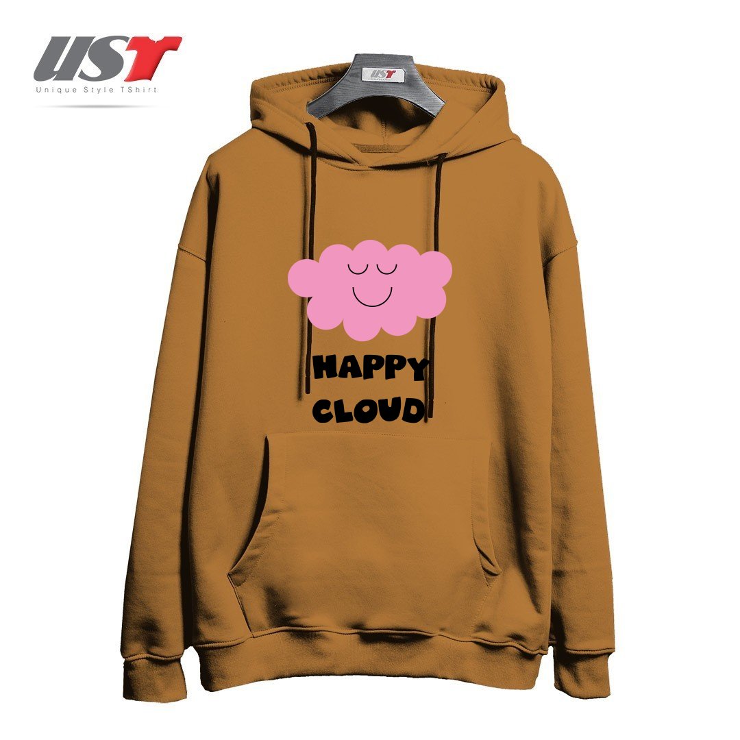 هودی اورسایز طرح HAPPY CLOUD (PINK)