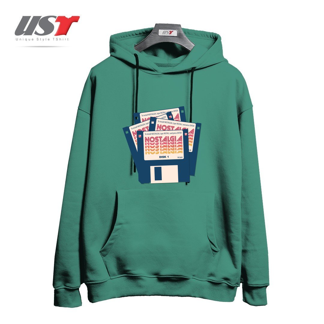طرح NOSTALGIA FLOPPY DISK VERSION 2.0 هودی اورسایزرنگ سبز سدری