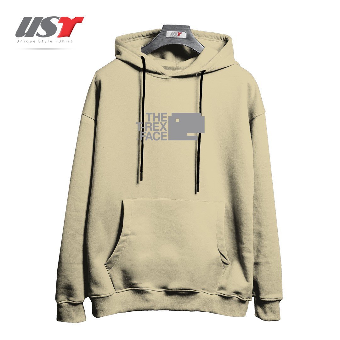 طرح THE T-REX FACE هودی اورسایزرنگ نخودی