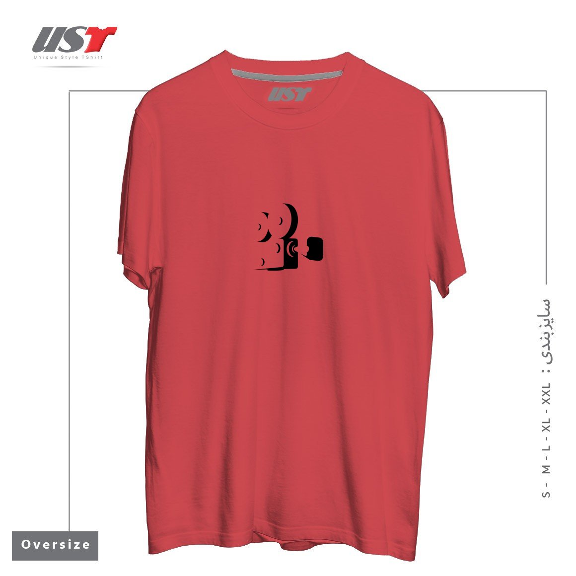 طرح CAMERA2 تیشرت اورسایزرنگ ماتیکی