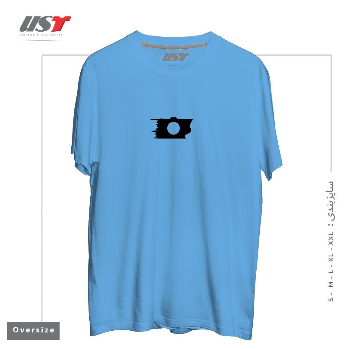 طرح PHOTOGRAPHER4 تیشرت اورسایزرنگ آبی روشن