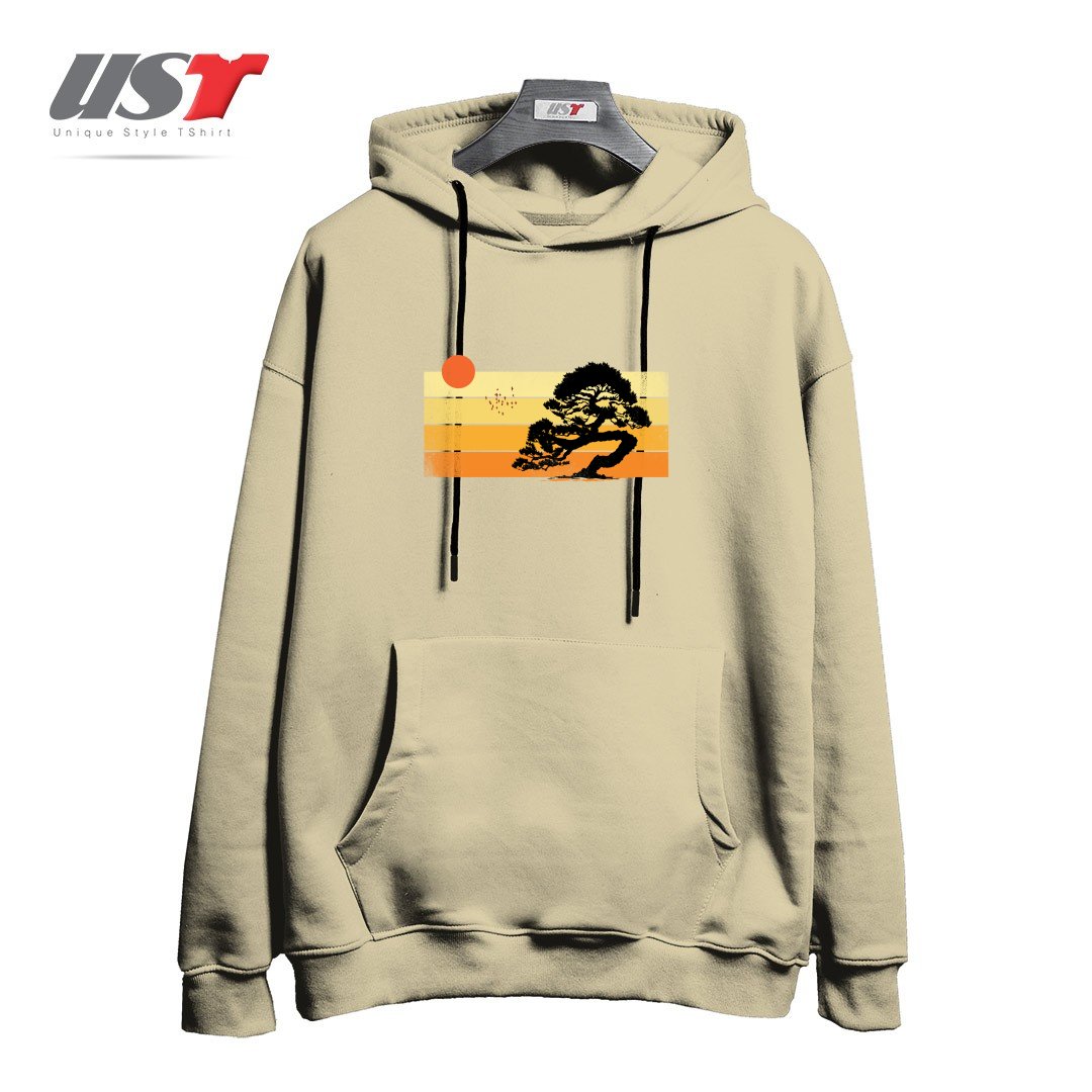 طرح A SUMMER TREE هودی اورسایزرنگ نخودی