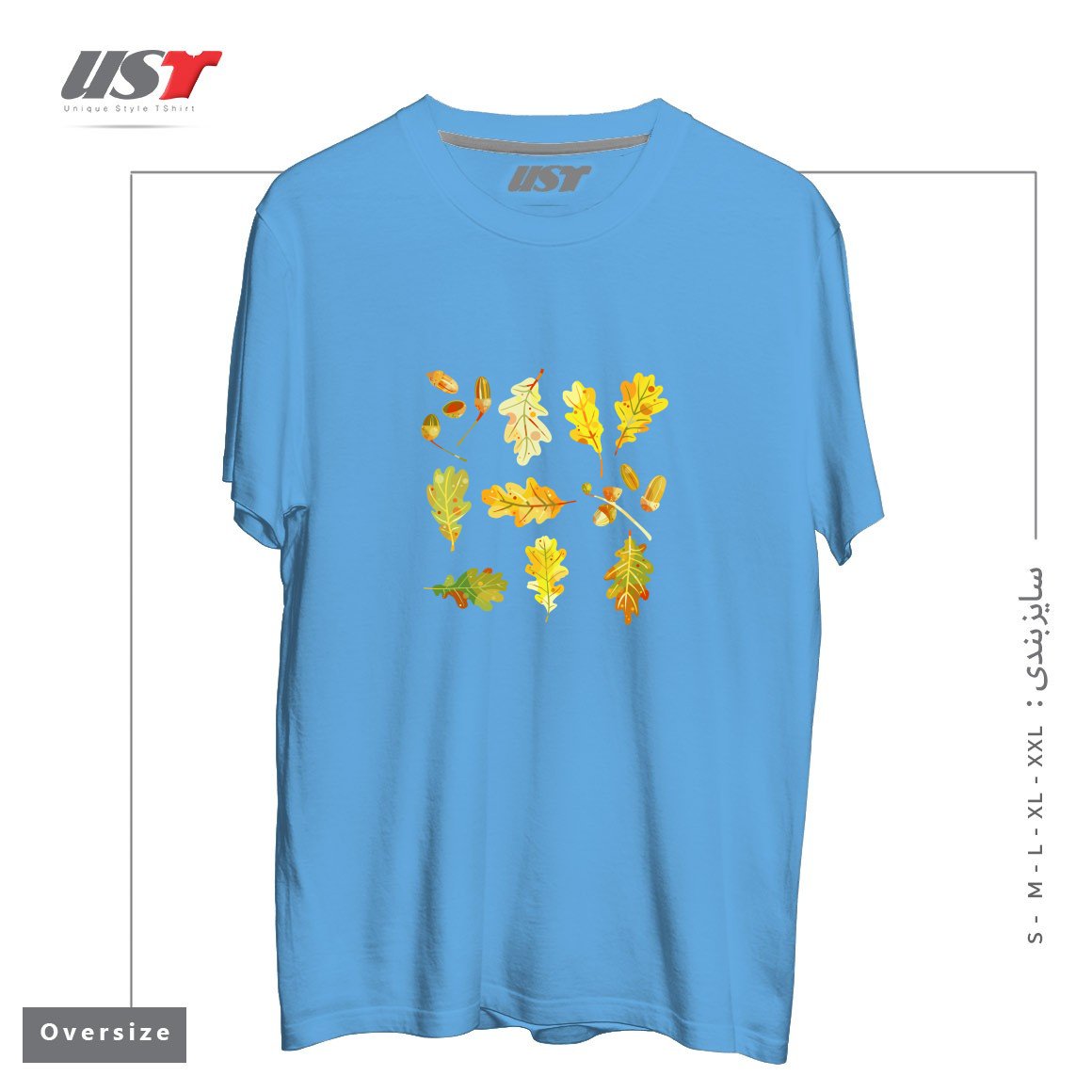 تیشرت اورسایز طرح OAK LEAVES AND ACORNS DARK
