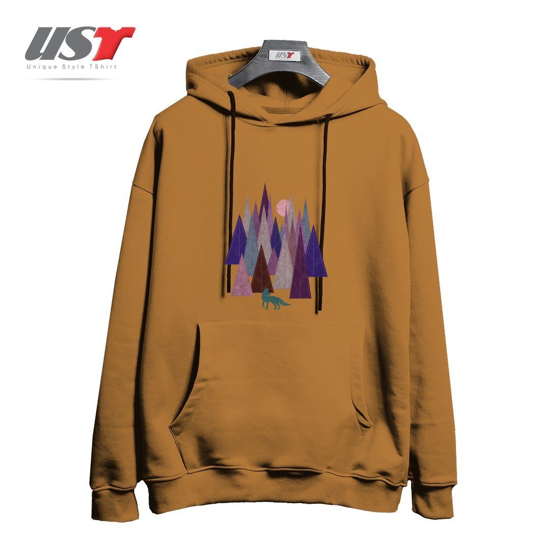 طرح STRANGE FOREST هودی اورسایزرنگ نسکافه ای