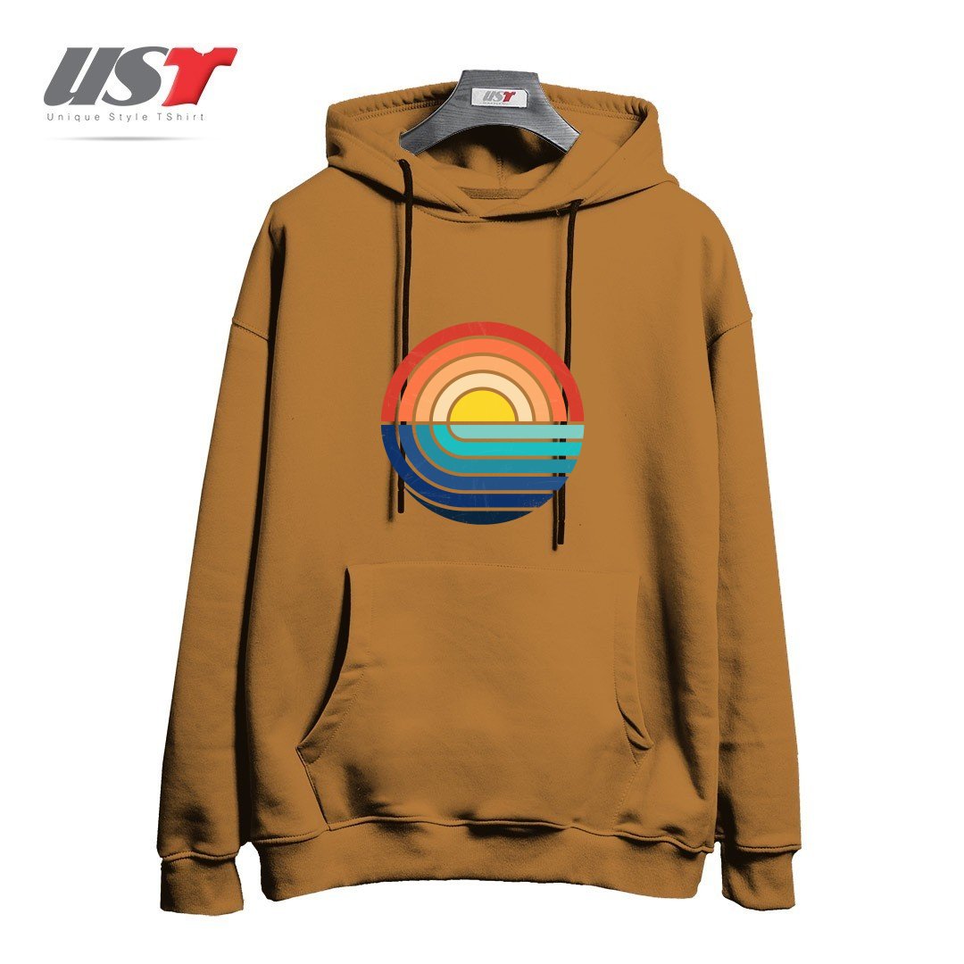 هودی اورسایز طرح SUNSET AND WAVES