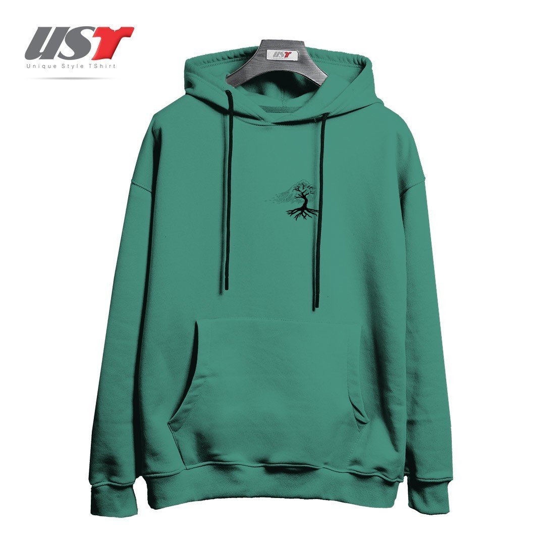 طرح WILLOW TREE هودی اورسایزرنگ سبز سدری