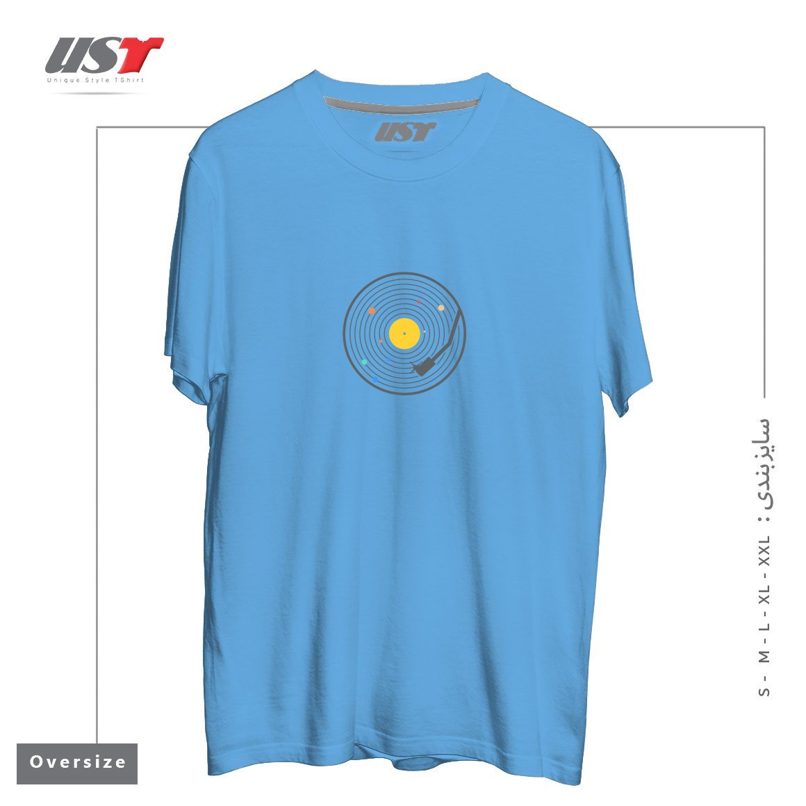 تیشرت اورسایز طرح THE VINYL SYSTEM (COLOUR)