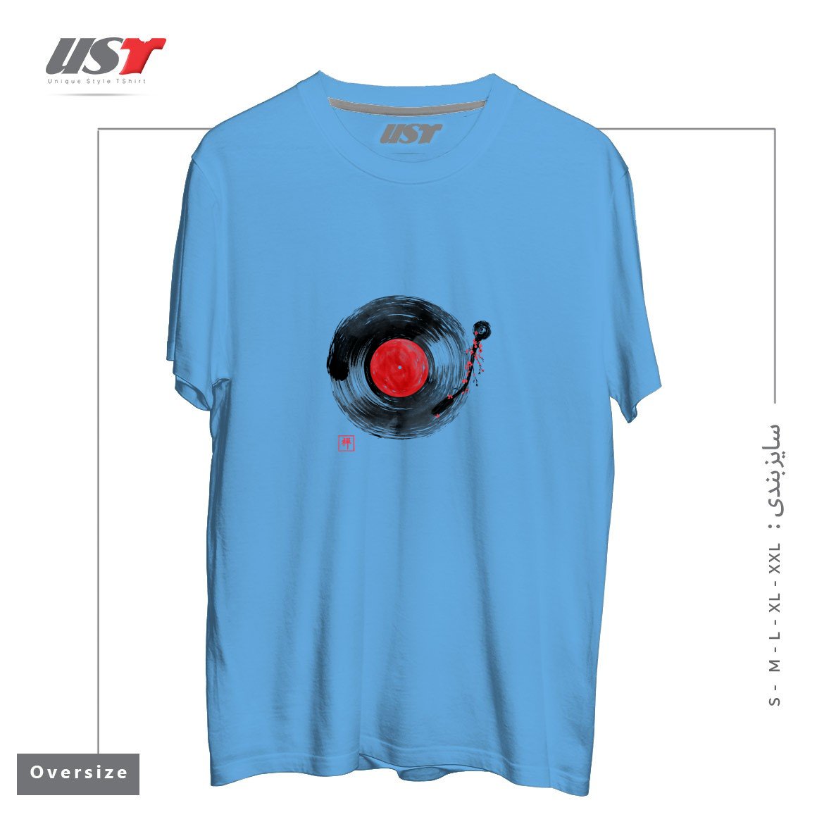 طرح ZEN MUSIC1 تیشرت اورسایزرنگ آبی روشن
