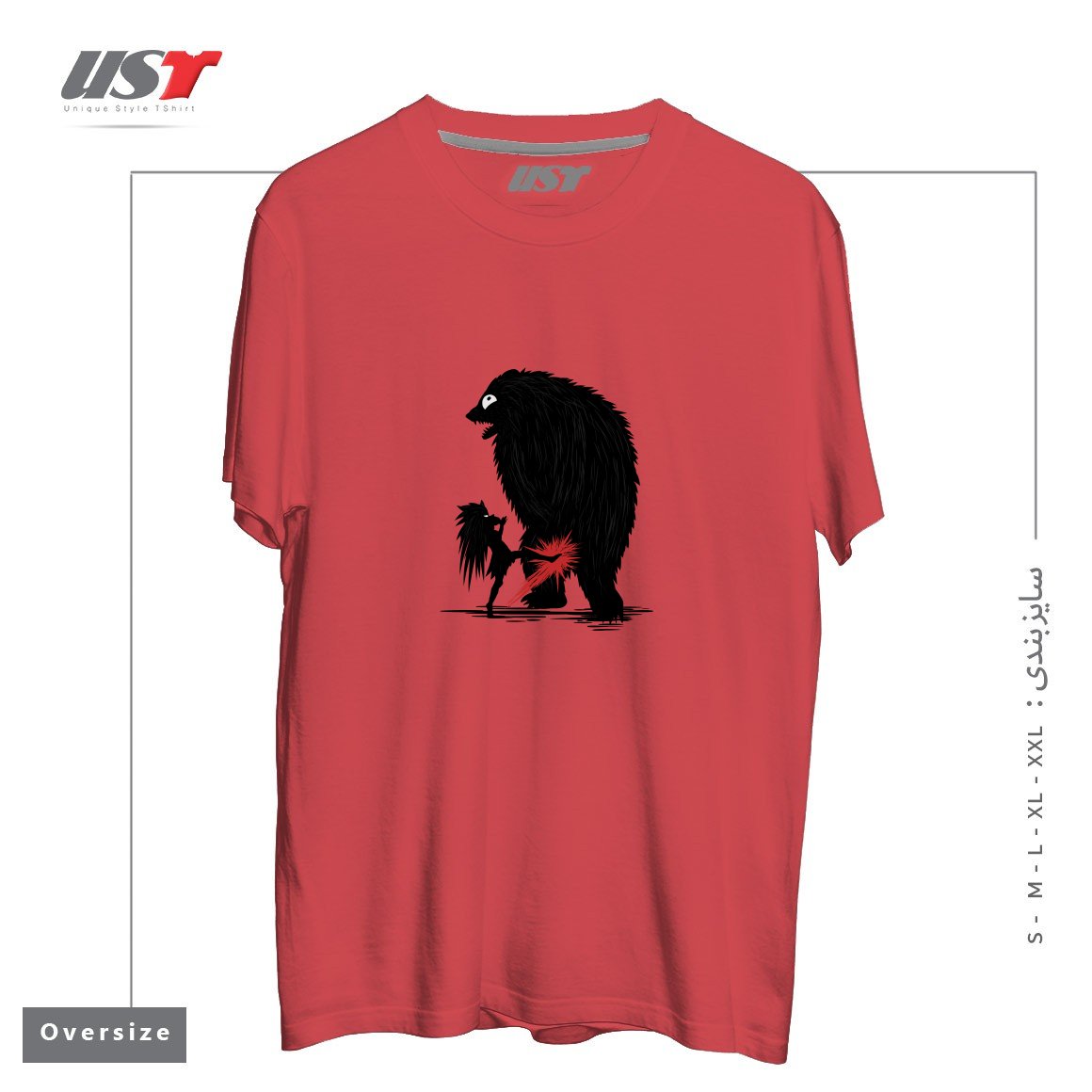 تیشرت اورسایز طرح BEAR KICK1