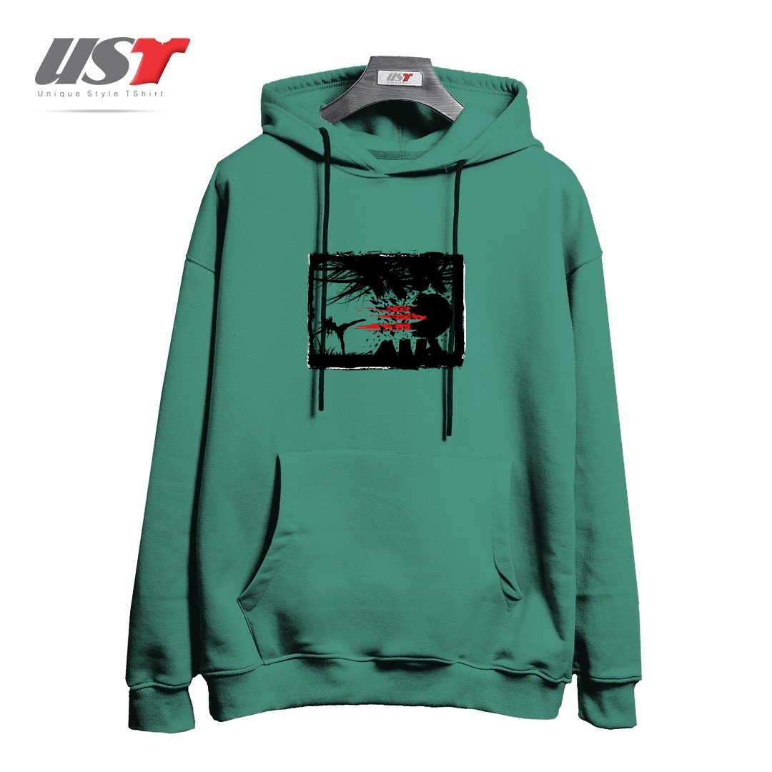 طرح BEAR KICK3 هودی اورسایزرنگ سبز سدری