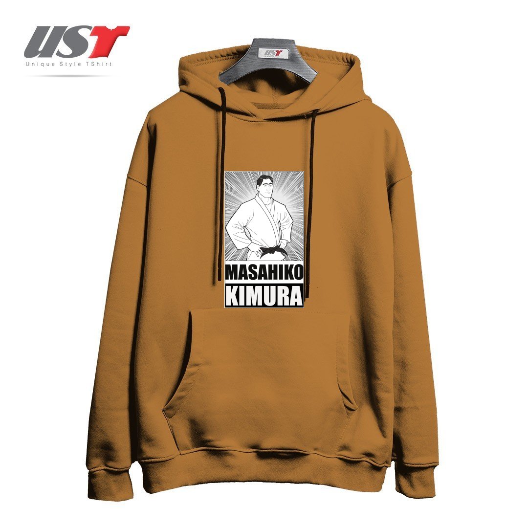 طرح MASAHIKO KIMURA TRIBUTE T-SHIRT هودی اورسایزرنگ نسکافه ای