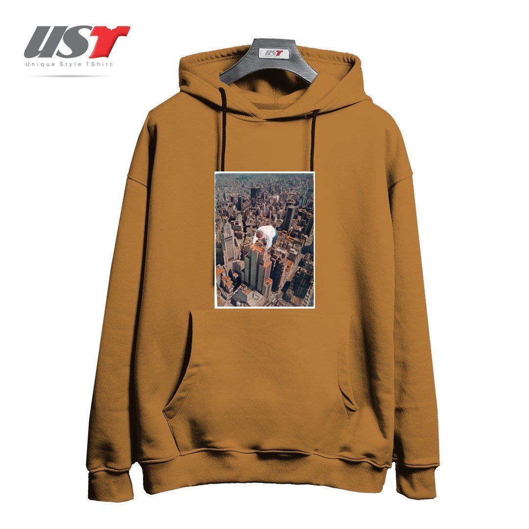 طرح ABOVE I هودی اورسایزرنگ نسکافه ای