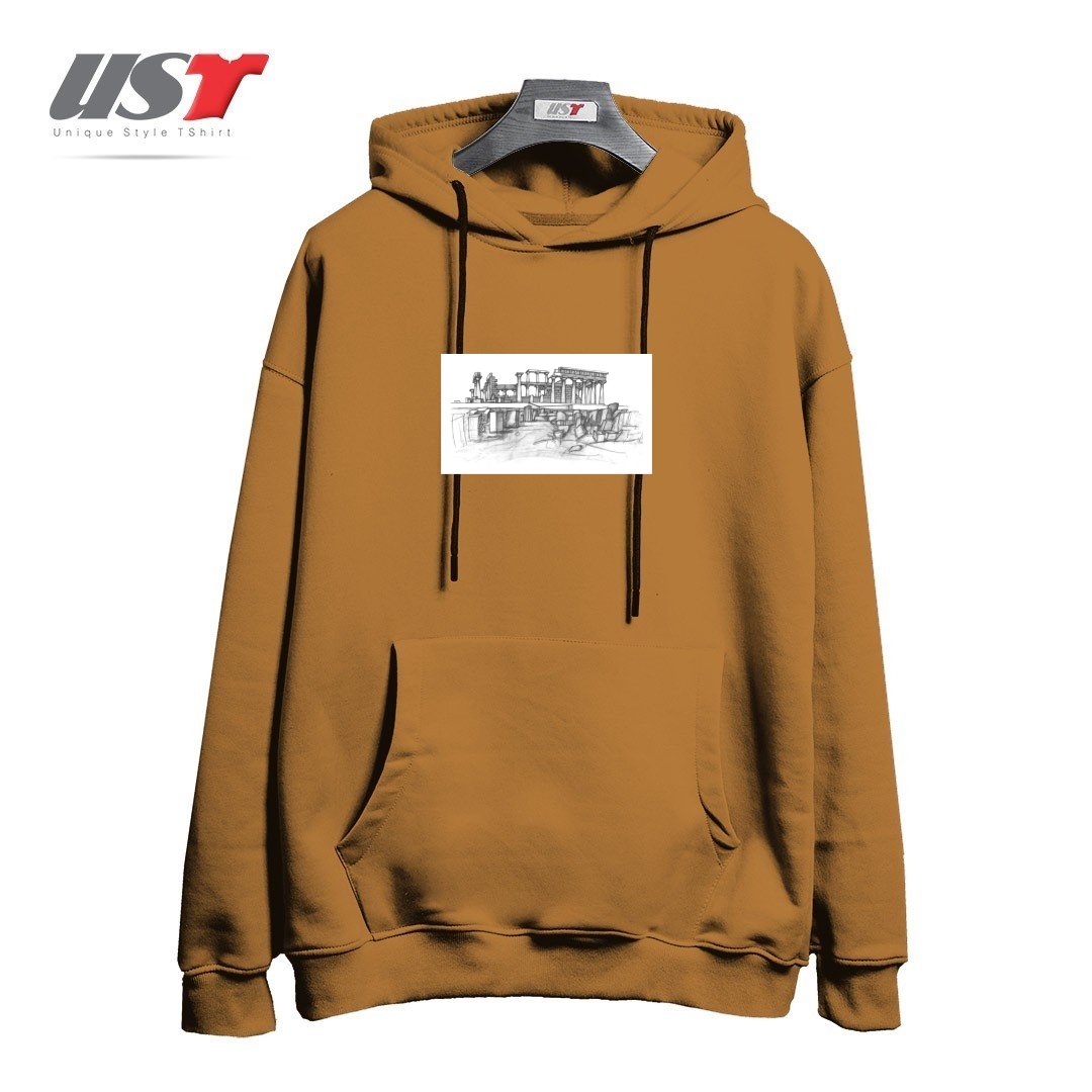 طرح THE TEMPLE OF APHAIA - T-SHIRT هودی اورسایزرنگ نسکافه ای