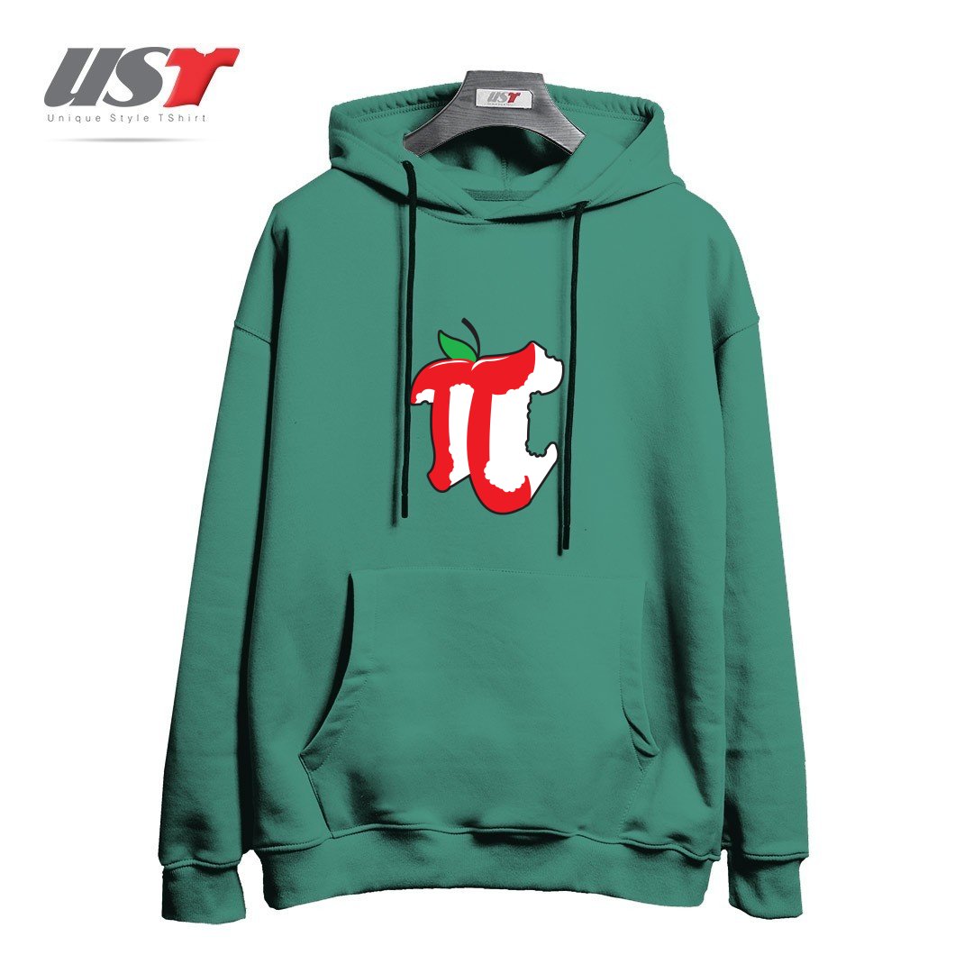 طرح APPLE PI هودی اورسایزرنگ سبز سدری