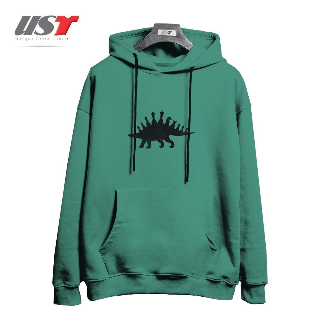 طرح CHESSOSAURUS هودی اورسایزرنگ سبز سدری