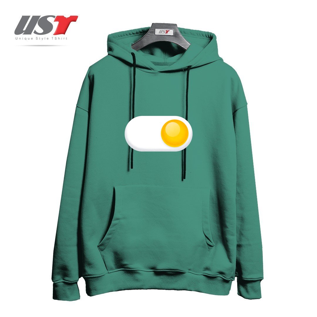 طرح EGG ME ON هودی اورسایزرنگ سبز سدری