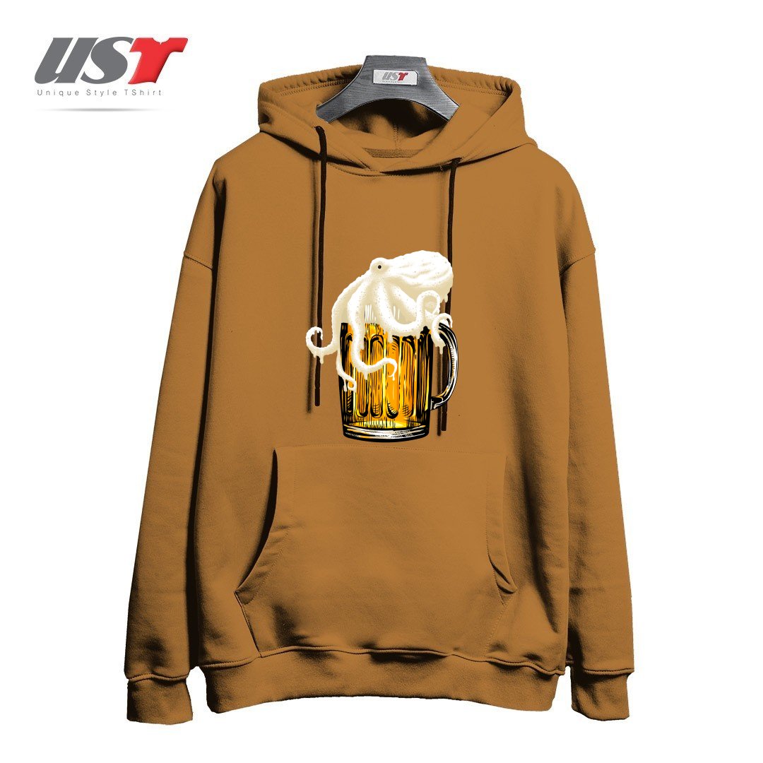 طرح OCTOBEER هودی اورسایزرنگ نسکافه ای