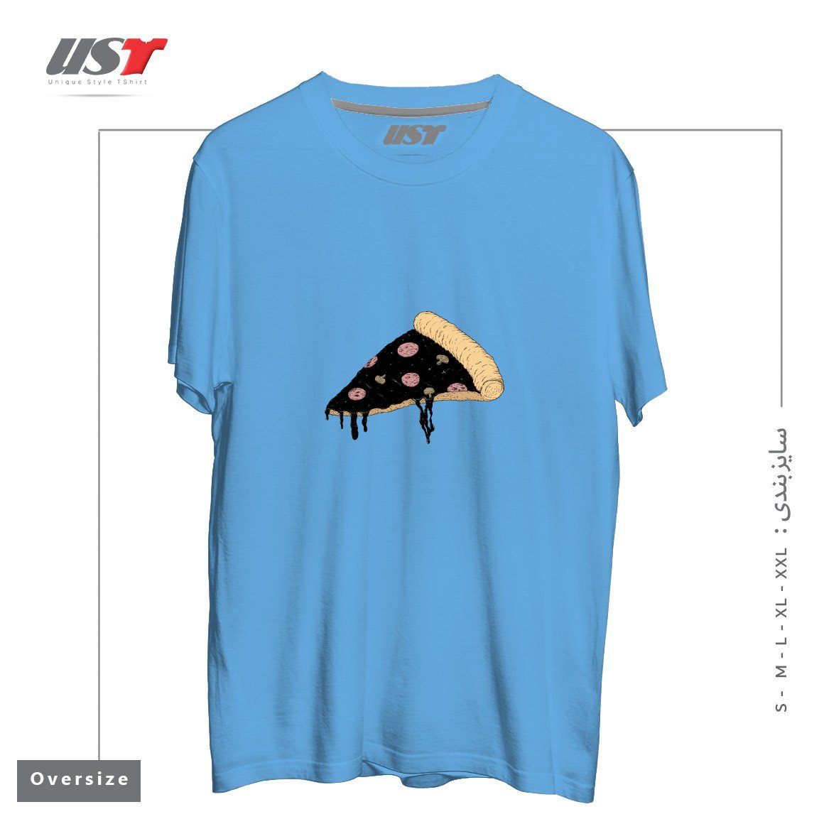 طرح CELESTIAL SLICE تیشرت اورسایزرنگ آبی روشن