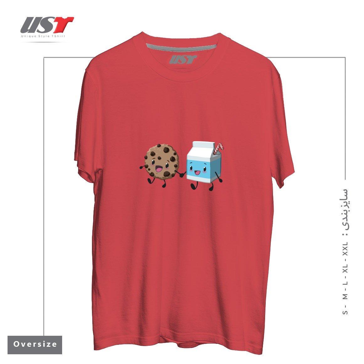 طرح COOKIES & MILK تیشرت اورسایزرنگ ماتیکی