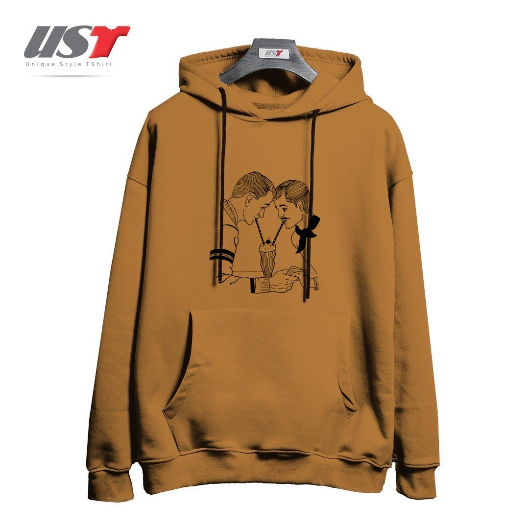 طرح MILKSHAKE FOR TWO! هودی اورسایزرنگ نسکافه ای