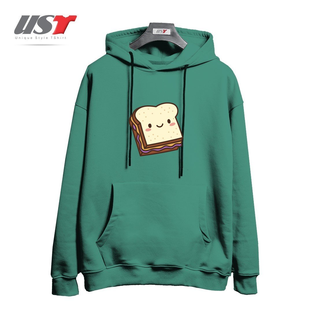 طرح KAWAII PB&J هودی اورسایزرنگ سبز سدری