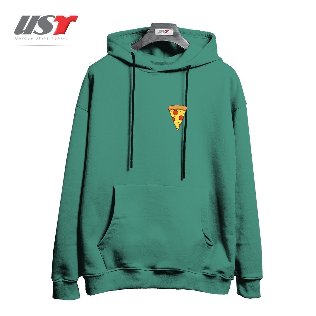 طرح PIZZA هودی اورسایزرنگ سبز سدری