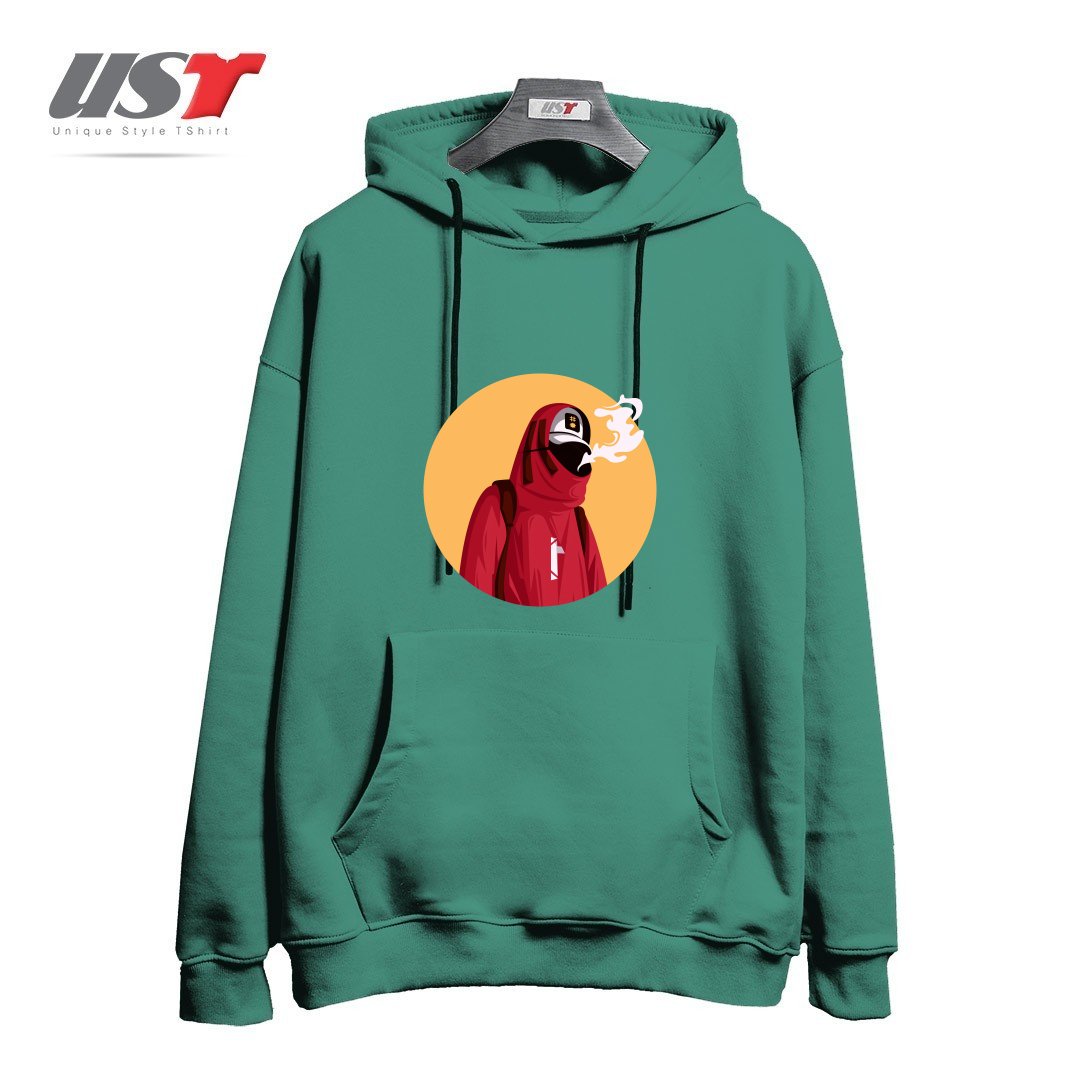 طرح style هودی اورسایزرنگ سبز سدری