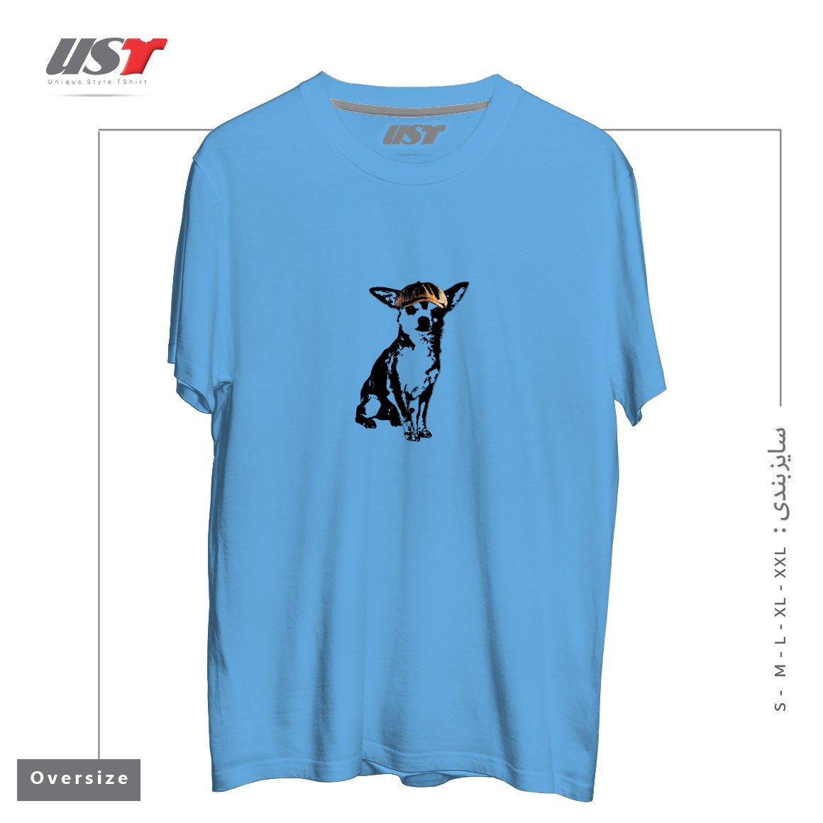 طرح LI'L TOUGH GUY1 تیشرت اورسایزرنگ آبی روشن