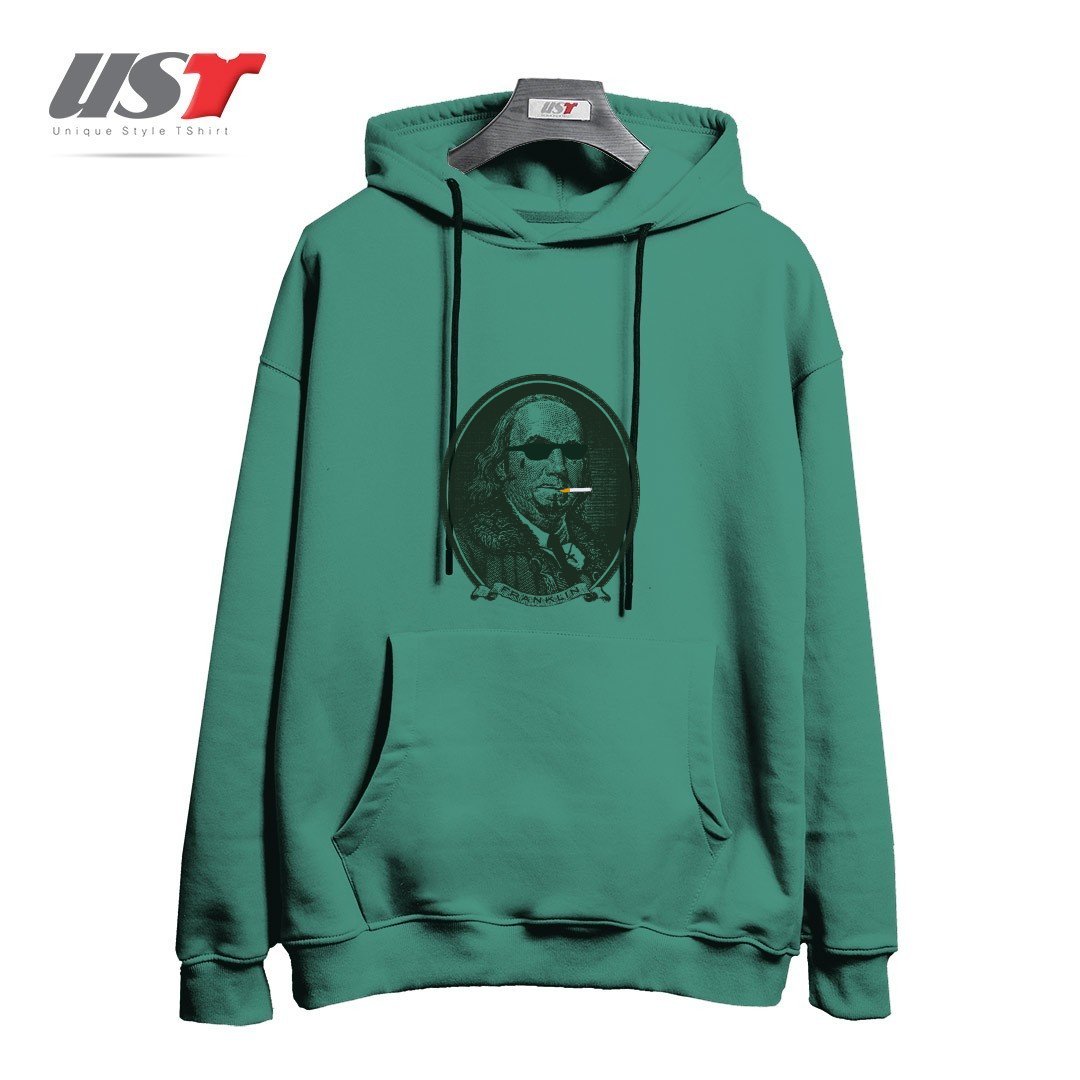 طرح ALL ABOUT DA BENJAMINS هودی اورسایزرنگ سبز سدری